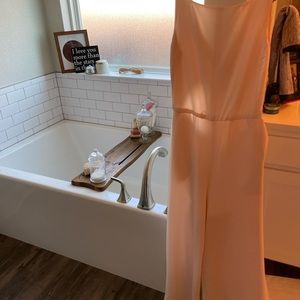 Ellison blush silk jumpsuit